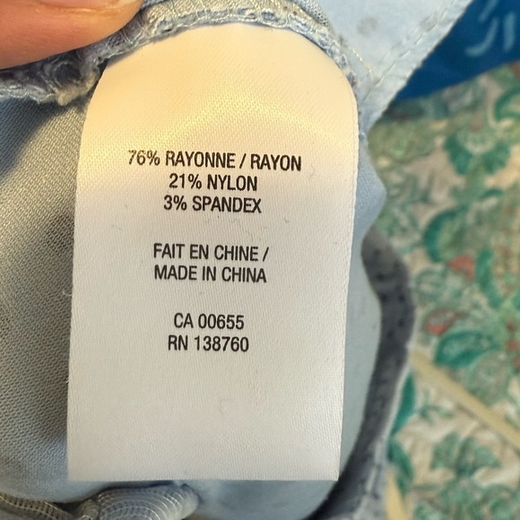 4/$20 Reitmans Light Blue Polka Dot Capri Pants- size XL - Picture 5 of 5